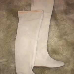 cream flat boots